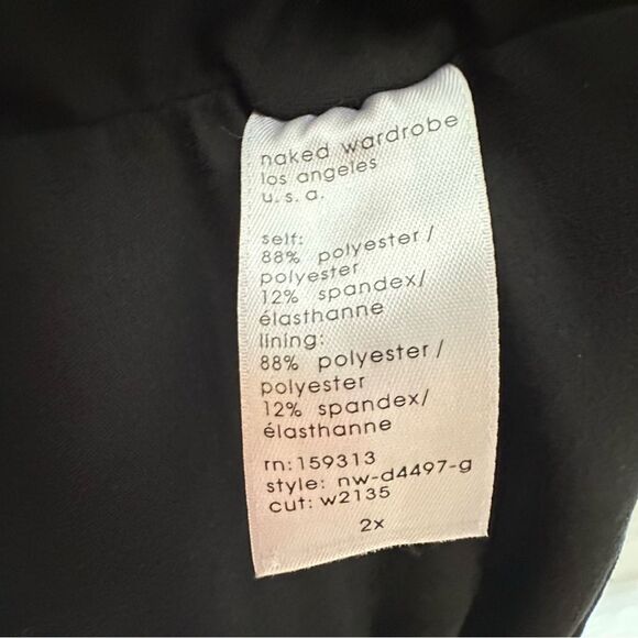 Naked Wardrobe Black Bodycon Mini Tee Shirt Dress | 2X - Picture 7 of 8